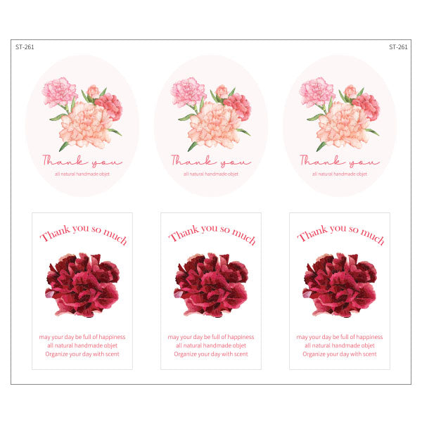 Sticker [ST-261] - Carnation Thank You Sticker Carnation Thank You Sticker