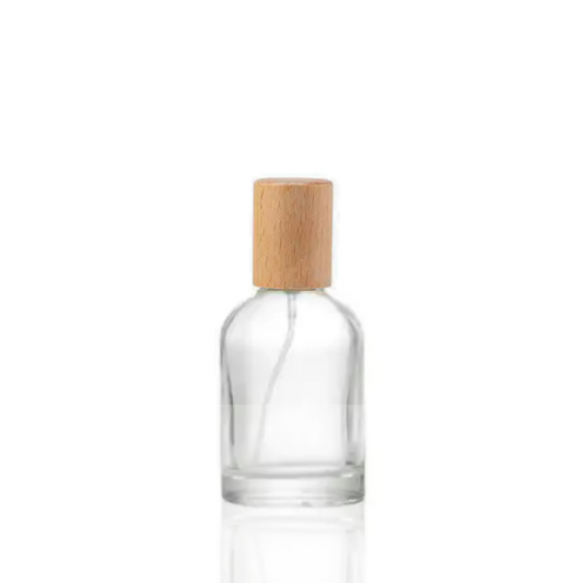 30ml Glass Spray Bottle clear glass spray (wooden cap)
