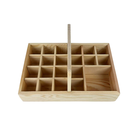 21 Slots Hand Carry Wooden Oil Bottle Storage Box 21 Slots Hand Carry Wooden Oil Bottle Storage Box