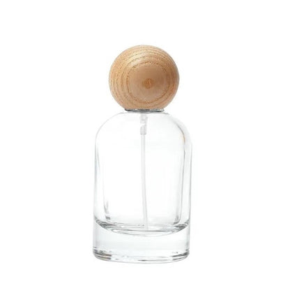 50ml Round Glass Spray Bottle round glass spray (wooden ball cap)