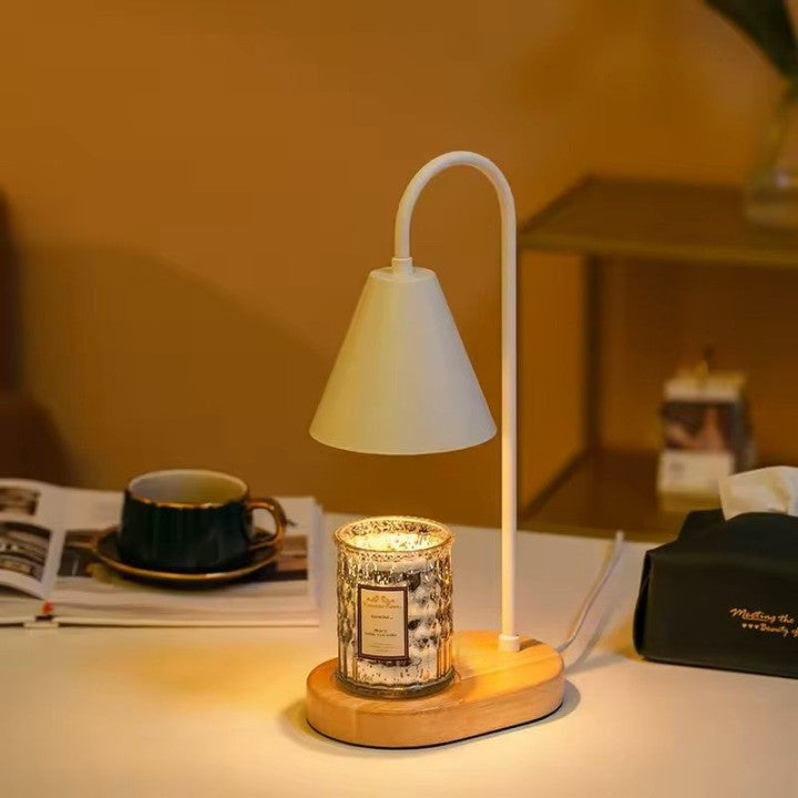 Wood Base Candle Lamp White 木座白色融蠟燈