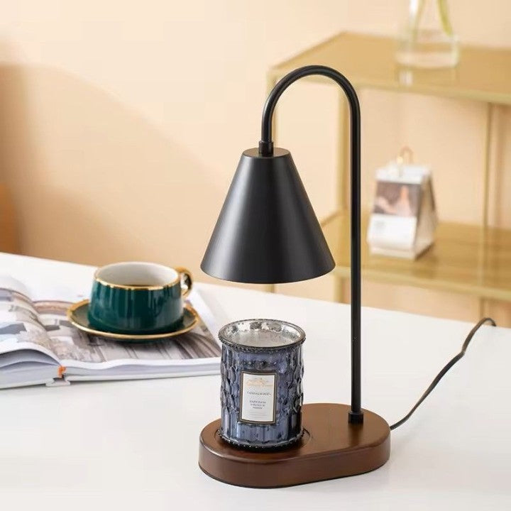 Candle Lamp Black (Adjustable) black marble candle lamp (adjustable height)