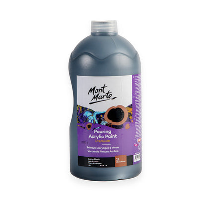 Mont Marte Pouring Acrylic Paint 240ml - Lamp Black