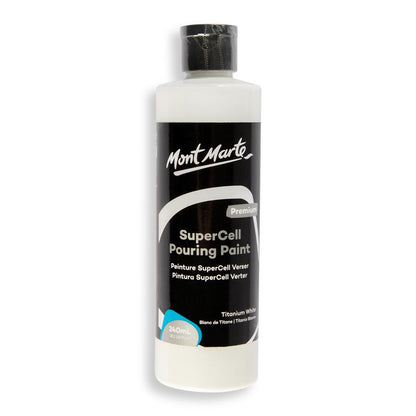 Mont Marte SuperCell Pouring Paint 流體畫細胞質顏料 240ml - Titanium White 鈦白