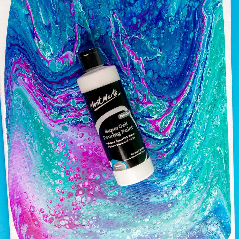 Mont Marte SuperCell Pouring Paint 流體畫細胞質顏料 240ml - Titanium White 鈦白