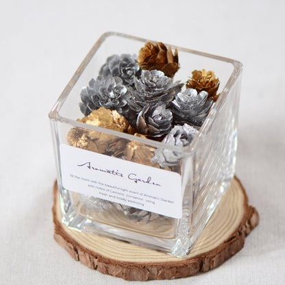 Dried Gold Silver Mini Pine Cone Dried Gold Silver Mini Pine Cone Flowers