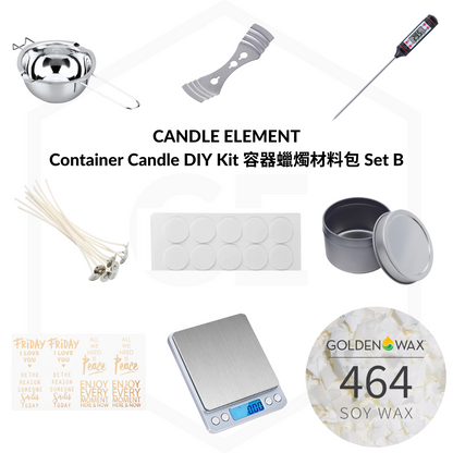 Container Candle DIY Kit 容器蠟燭材料包 Set A & B