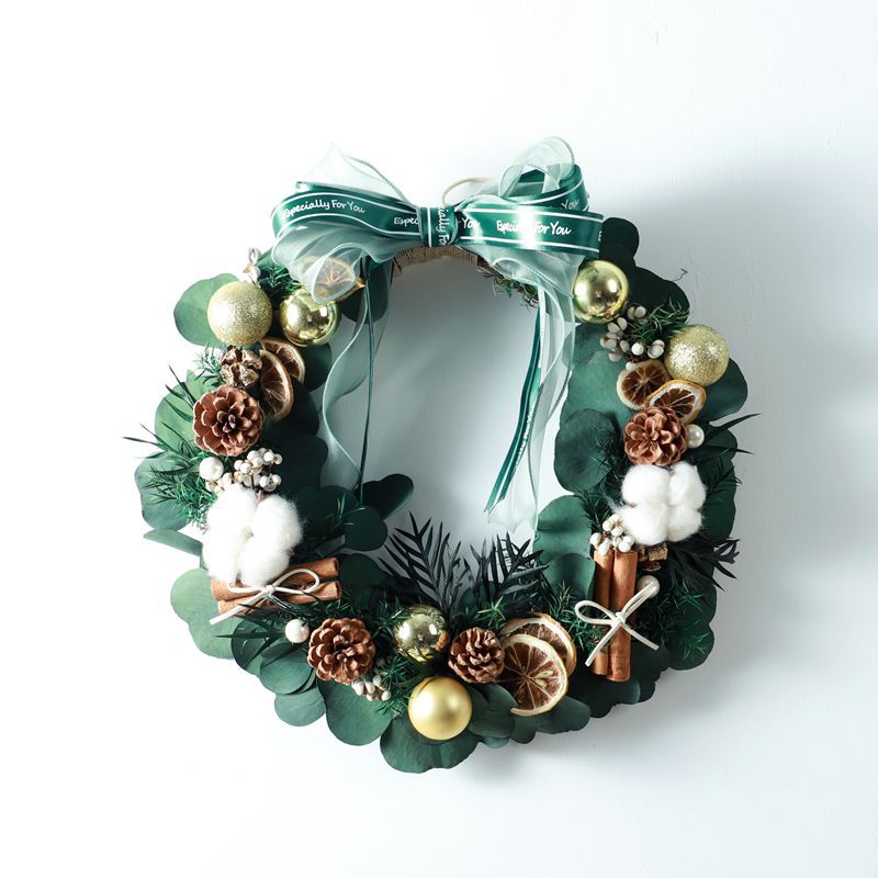 Christmas Wreath DIY Set D Christmas Wreath Rattan Wreath Handmade Material Pack - 25/30cm