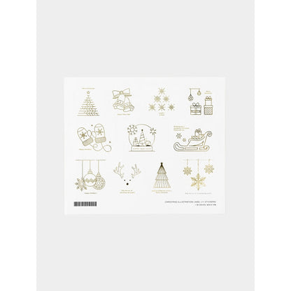 Sticker 貼紙 [ST-CW21] - Christmas Illustration Label (11 Stickers) 11種聖誕節插圖標籤